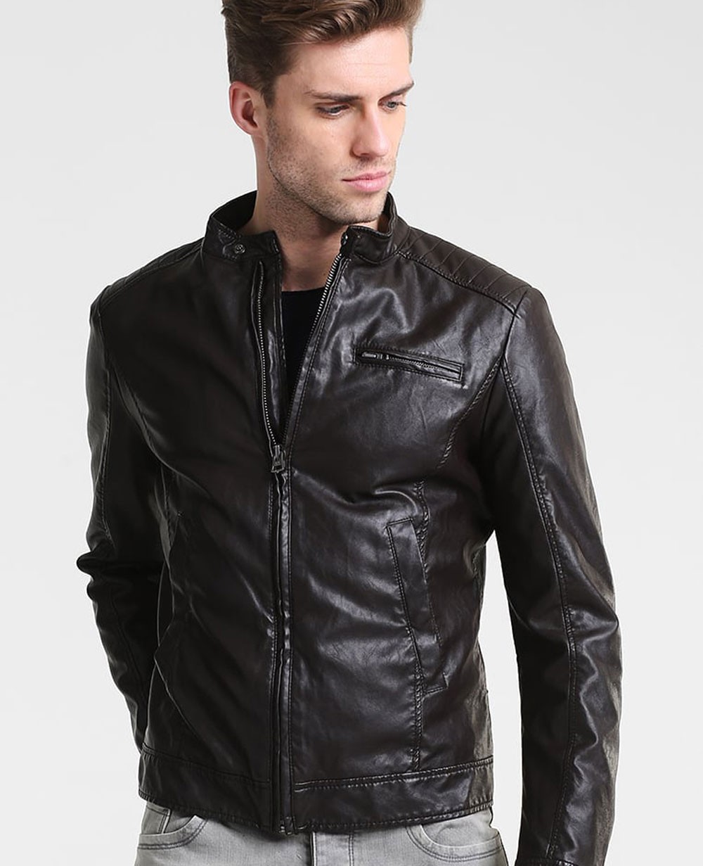 leather jacket brown