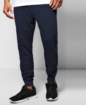 SLIM FIT DROP CROTCH JOGGERS NAVY