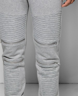 SKINNY FIT BIKER JOGGERS WITH ZIPS