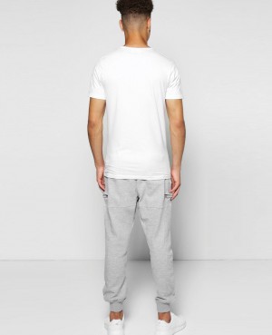 SKINNY FIT WAFFLE JOGGERS WITH PANEL AND ZIPS
